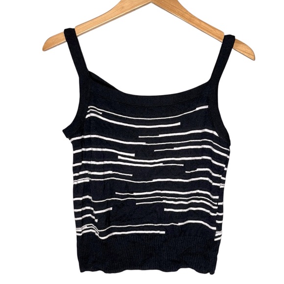 St. John Tops - St. John crop length tank top navy Blue White stripe preppy sporty shirt small